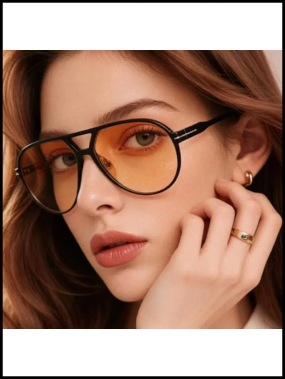 Oversized Retro Pilot Sunglasses Double Bridge Big Frame UV400 Protection